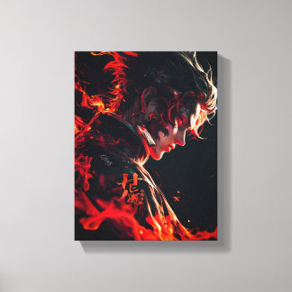 "Fiery Warrior of Flame" Canvas Print