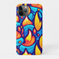 Fiery Waves Abstract Art