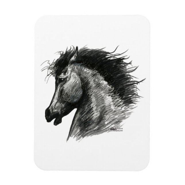 Fiery Wild Horse Magnet (Vertical)