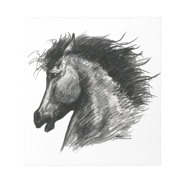 Fiery Wild Horse Notepad (Front)