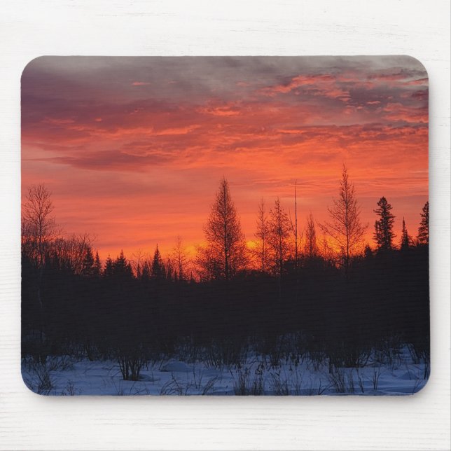 Fiery winter sunset mouse pad (Front)