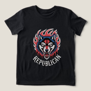  Fiery Wolf Head Aggressive Fire Wolf Bold Animal  Tri-Blend Shirt