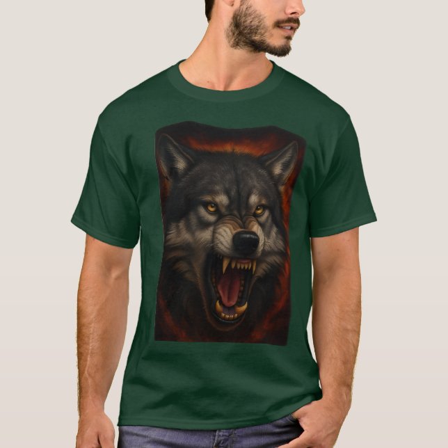 fiery wolf: symbol of strength and ferocity T-Shirt (Front)