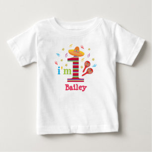 Fiesta 1st Birthday Cute Colourful Mexican Baby T-Shirt