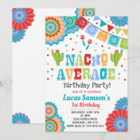 Fiesta 1st Birthday Invitation Nacho Average Party