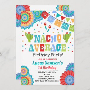 Fiesta 1st Birthday Invitation Nacho Average Party