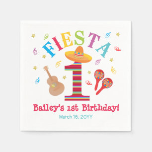 Fiesta 1st Birthday Mexican Colourful Napkin