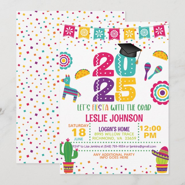 Fiesta 2025 Graduation Invitation (Front/Back)