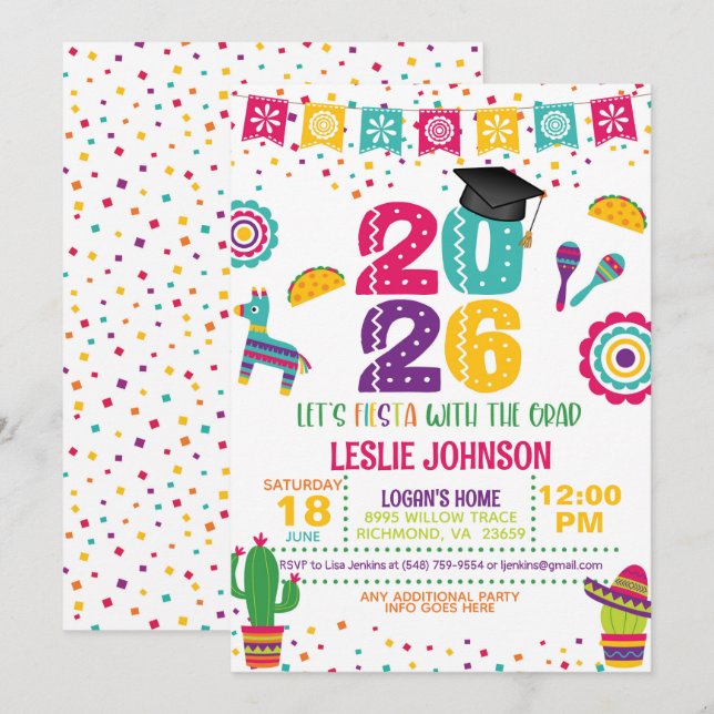 Fiesta 2026 Graduation Invitation (Front/Back)