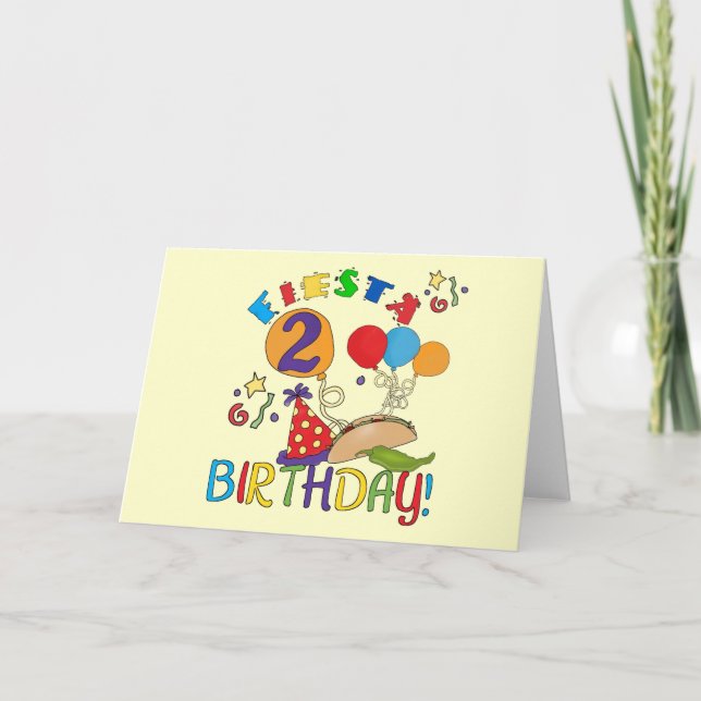 Fiesta 2nd Birthday T shirts and Gifts Card (Front)