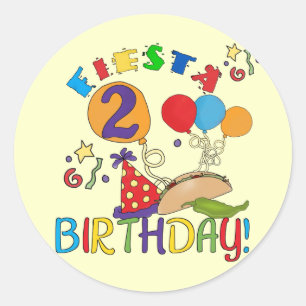 Fiesta 2nd Birthday T shirts and Gifts Classic Round Sticker