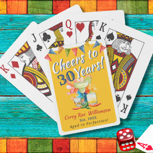 Fiesta 30th Birthday Custom Party Favour Playing Cards