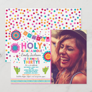 Fiesta 30th Birthday Invitation Holy Guacamole 30