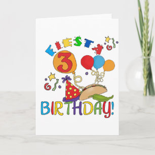 Fiesta 3rd Birthday T-shirts and Gifts Card