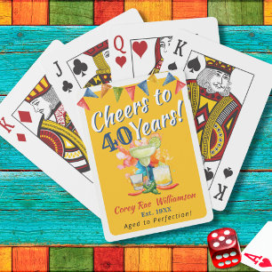 Fiesta 40th Birthday Personalised Party Favour Playing Cards