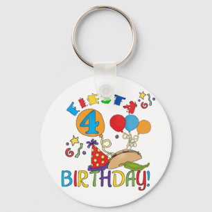 Fiesta 4th Birthday T-shirts and Gifts Key Ring