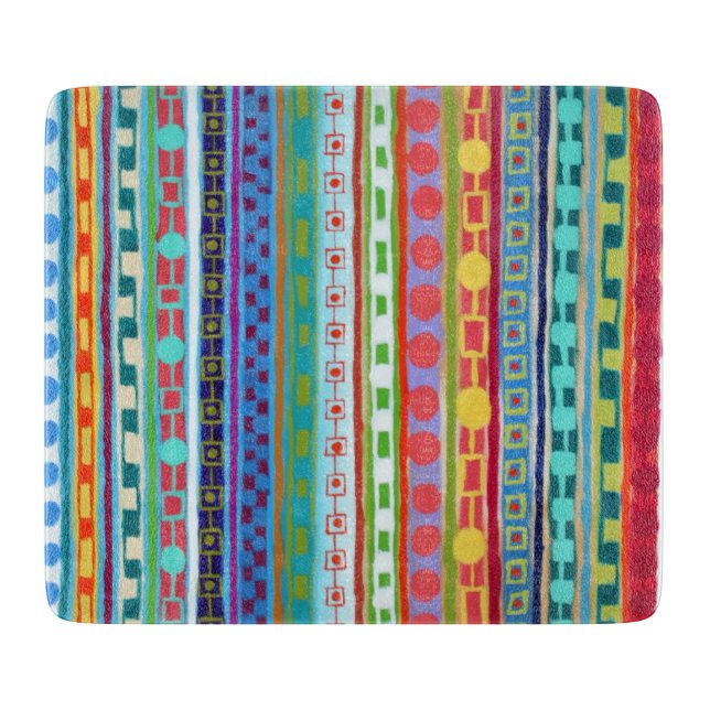 Fiesta 6 x 7 Deco Glass Cutting Board (Front)
