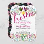 FIESTA 80th Birthday Party Folk Art Flowers Cacti Invitation<br><div class="desc">Wonderful watercolor Fiesta,  Cacto and folk art flowers themed 80th Birthday invitations for man or a woman celebrating their eightieth birthday. For matching partyware contact designer here.</div>