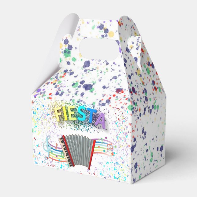 Fiesta Accordion Dancing Birthday Party Favour Box (Front Side)