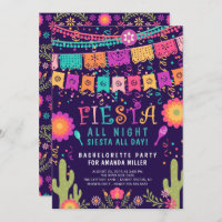 Fiesta All Night Bachelorette Party Invitation