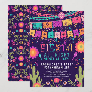 Fiesta All Night Bachelorette Party Invitation