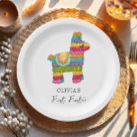 Fiesta and Fun Piñata Llama Girl First Birthday Paper Plate<br><div class="desc">★ A Fiesta Themed paper plate! Designed to match the collection. ★ Easily PERSONALIZE this design with your details via the "CUSTOMIZE" button! ★ If you need coordinating MATCHING ITEMS, please check our matching collection or shop. Do you have any questions about our designs or if you can't find what...</div>