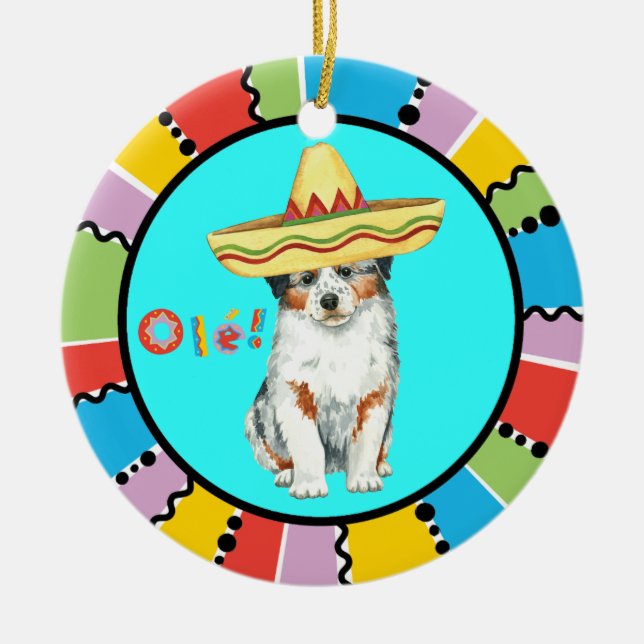 Fiesta Aussie Ceramic Tree Decoration (Front)