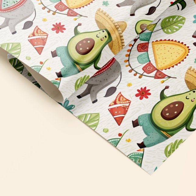Fiesta Avocado & Donkey Delight Wrapping Paper (Creator Uploaded)