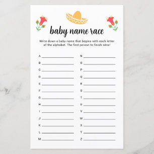 Fiesta Baby Name Race Game