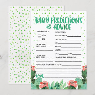 Fiesta Baby Predictions Advice Baby Shower Game Invitation