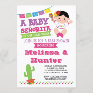 Fiesta Baby Shower, Baby Senorita Invite
