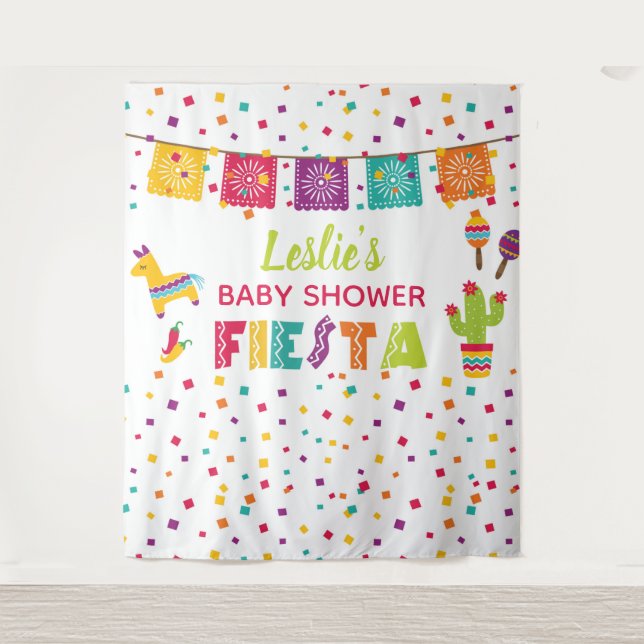 Fiesta Baby Shower Backdrop -Piñata WH Tapestry (Front)