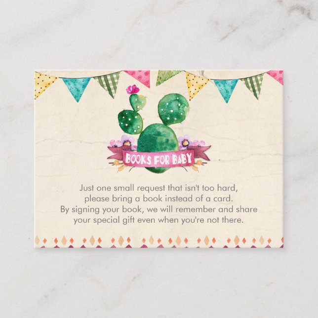 Fiesta Baby Shower Book Request Enclosure Card (Front)