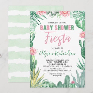 Fiesta baby shower cactus cinco de mayo invitation