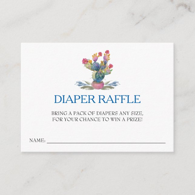 Fiesta Baby Shower Diaper Raffle Ticket Enclosure Card (Front)