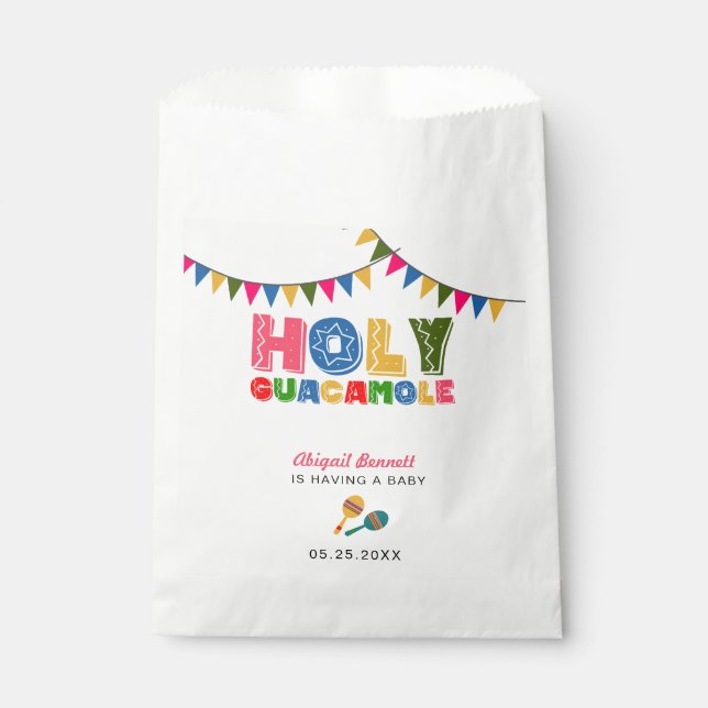 Fiesta Baby Shower Holy Guacamole Colourful Fun Favour Bags (Front)