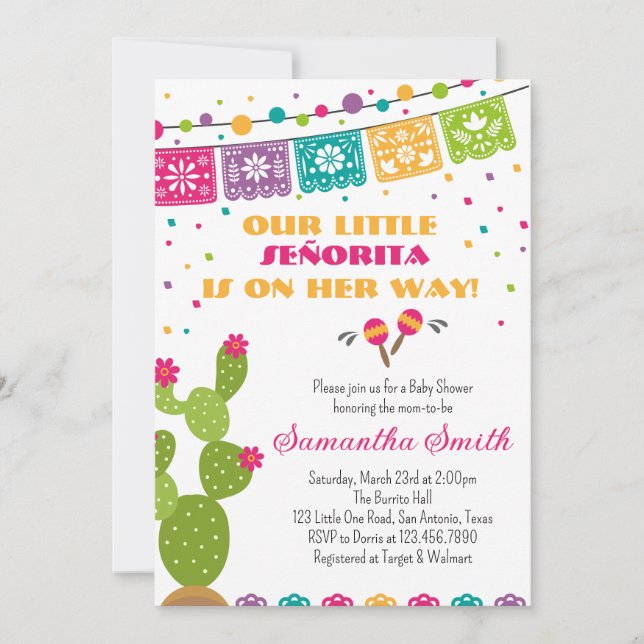 Fiesta Baby Shower Invitation (Front)
