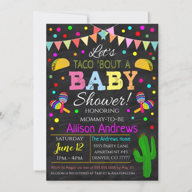 Fiesta Baby Shower Invitation (Front)