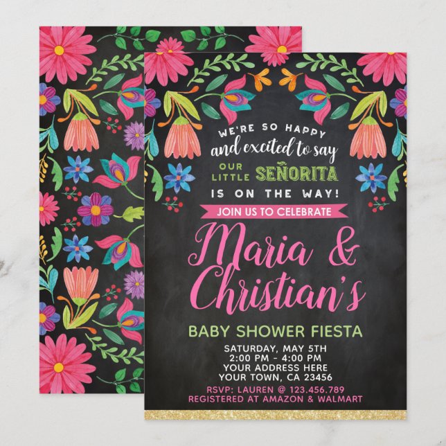 Fiesta Baby Shower Invitation (Front/Back)