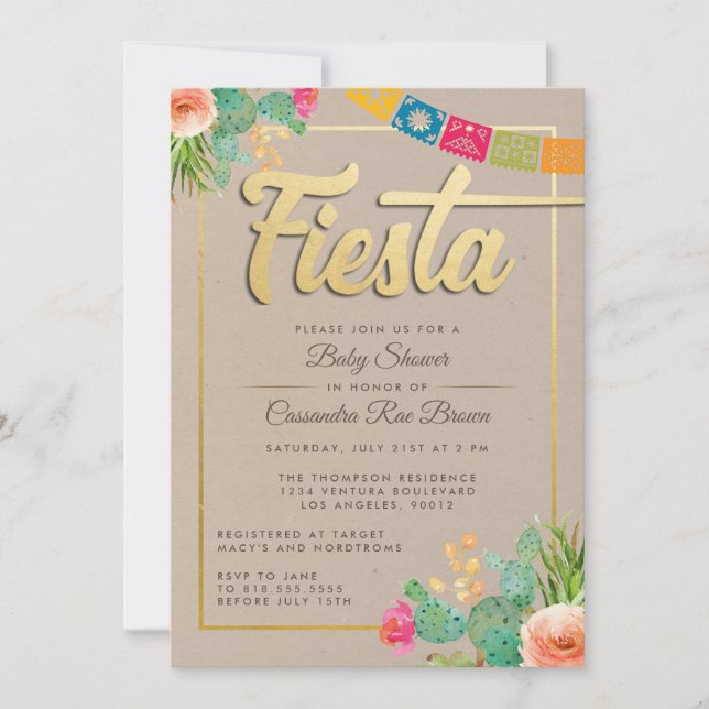 Fiesta Baby Shower Invitation (Front)