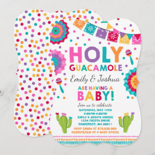 Fiesta Baby Shower Invitation Holy Guacamole Party