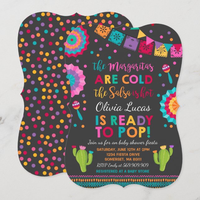Fiesta Baby Shower Invitation Mexican Baby Shower (Front/Back)