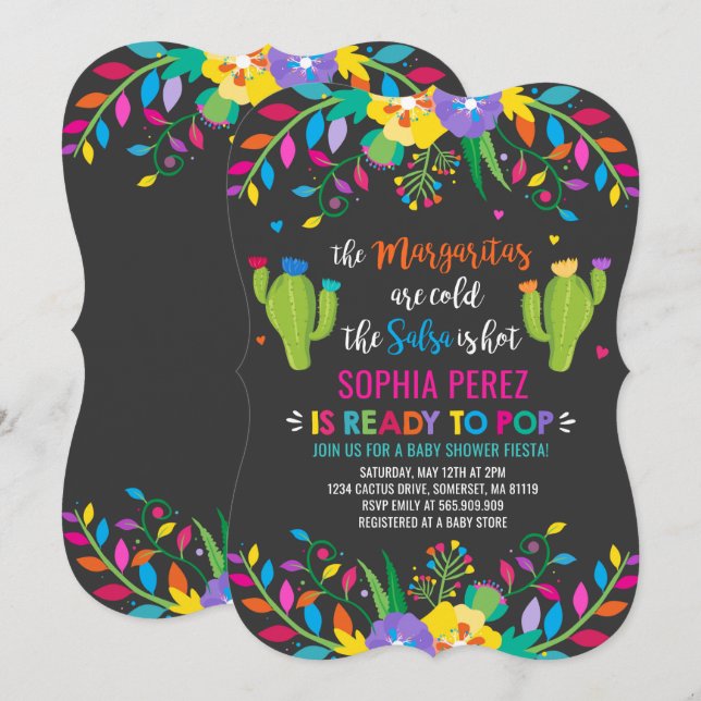 Fiesta Baby Shower Invitation Mexican Baby Shower (Front/Back)