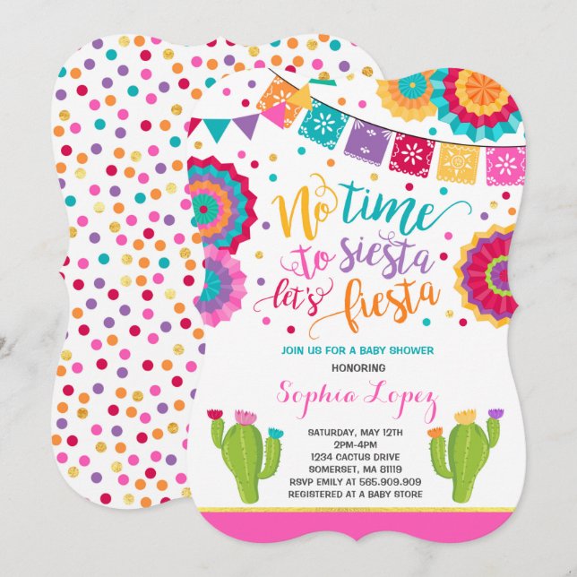Fiesta Baby Shower Invitation Mexican Baby Shower (Front/Back)