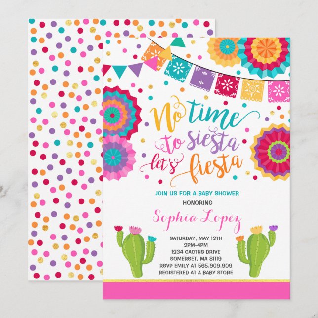 Fiesta Baby Shower Invitation Mexican Baby Shower (Front/Back)