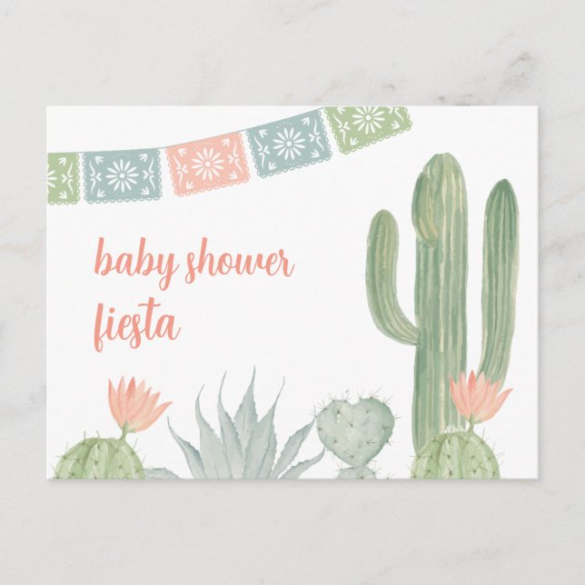 Fiesta Baby Shower Invitation Postcard (Front)