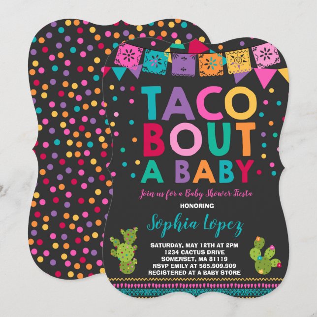 Fiesta Baby Shower Invitation Taco Bout A Baby (Front/Back)