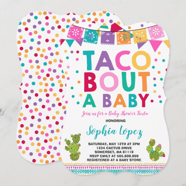 Fiesta Baby Shower Invitation Taco Bout A Baby (Front/Back)