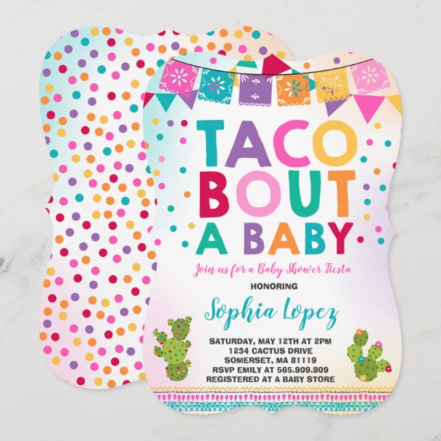 Fiesta Baby Shower Invitation Taco Bout A Baby (Front/Back)