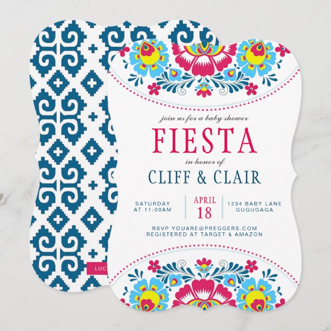 Fiesta Baby Shower Invite (Front/Back)